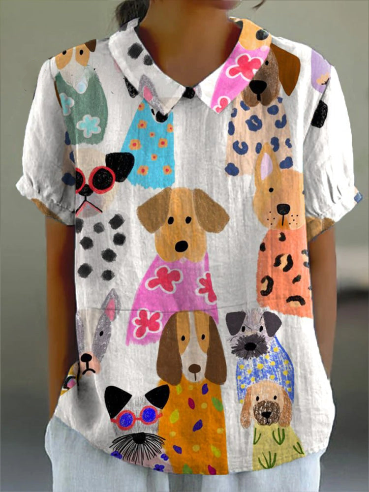 Covadonga | Camisa Oversize Estampada de Manga Corta Mujer