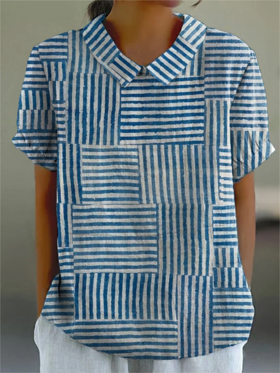 Covadonga | Camisa Oversize Estampada de Manga Corta Mujer