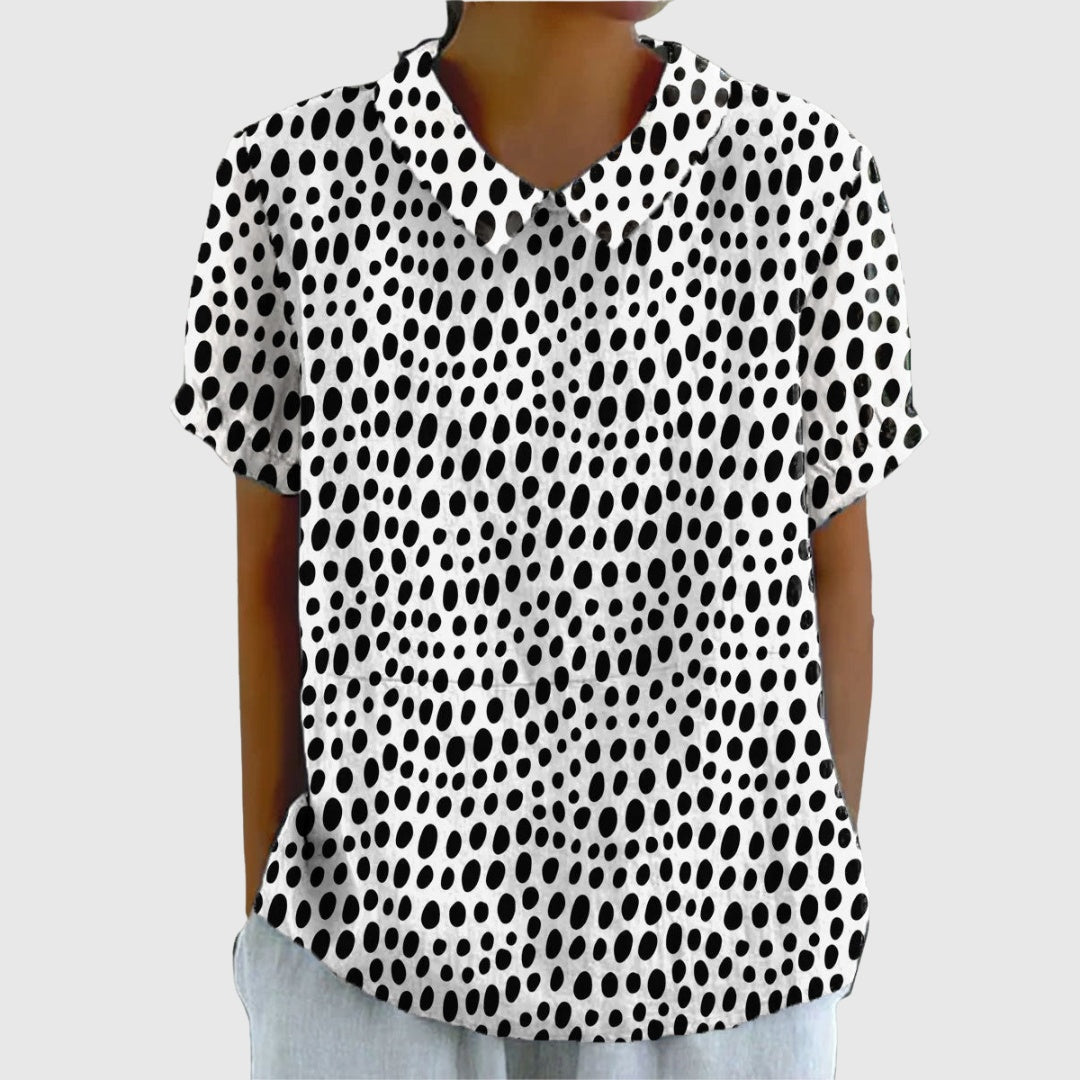Covadonga | Camisa Oversize Estampada de Manga Corta Mujer