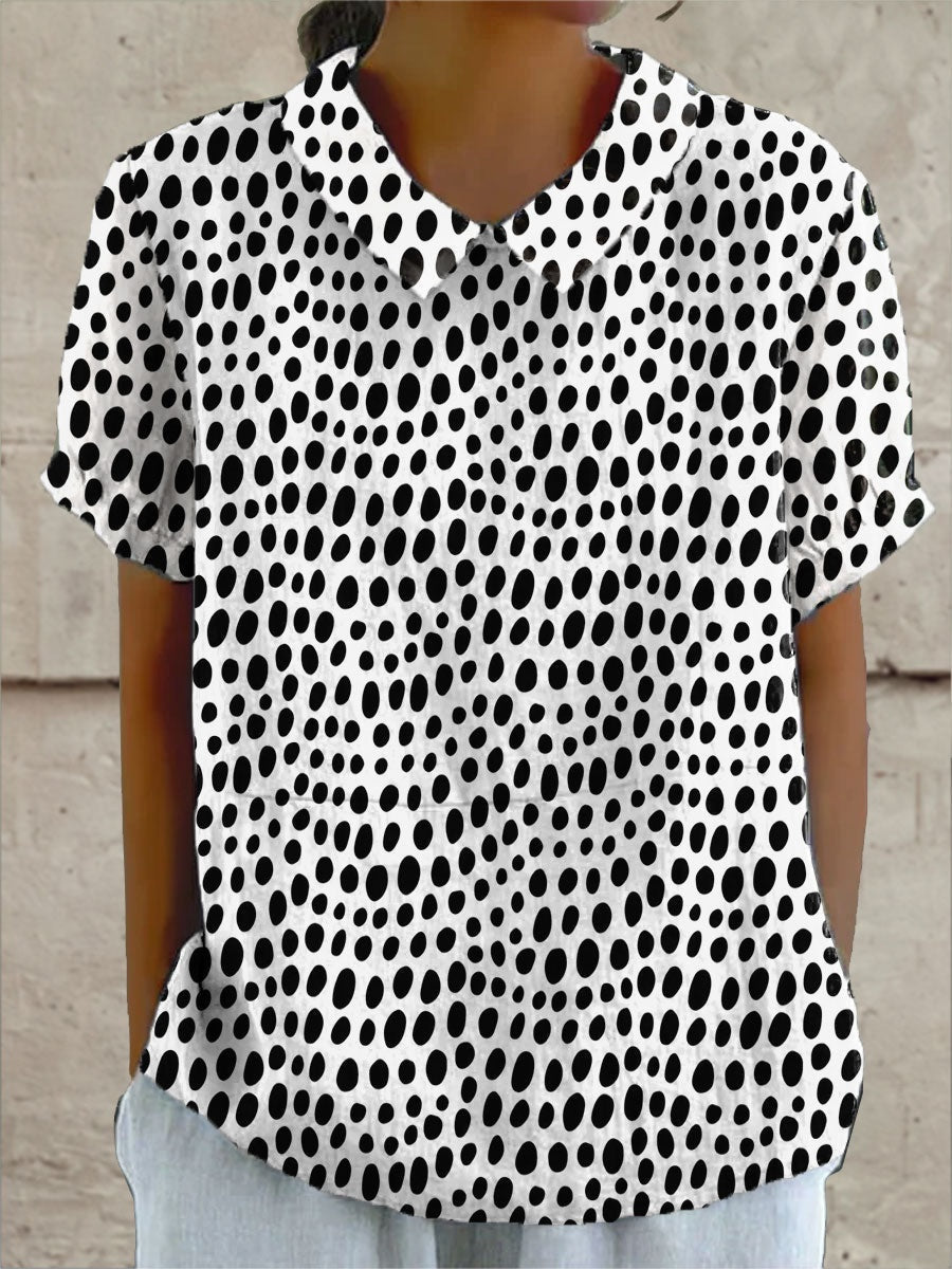 Covadonga | Camisa Oversize Estampada de Manga Corta Mujer