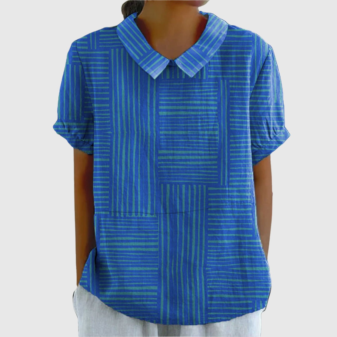 Covadonga | Camisa Oversize Estampada de Manga Corta Mujer
