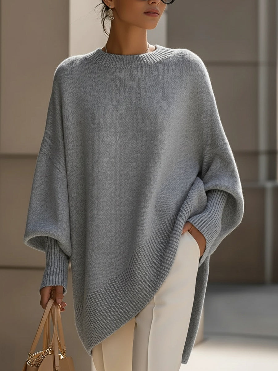 Covadonga | Jersey Oversize Asimétrico de Punto Mujer Cuello Redondo