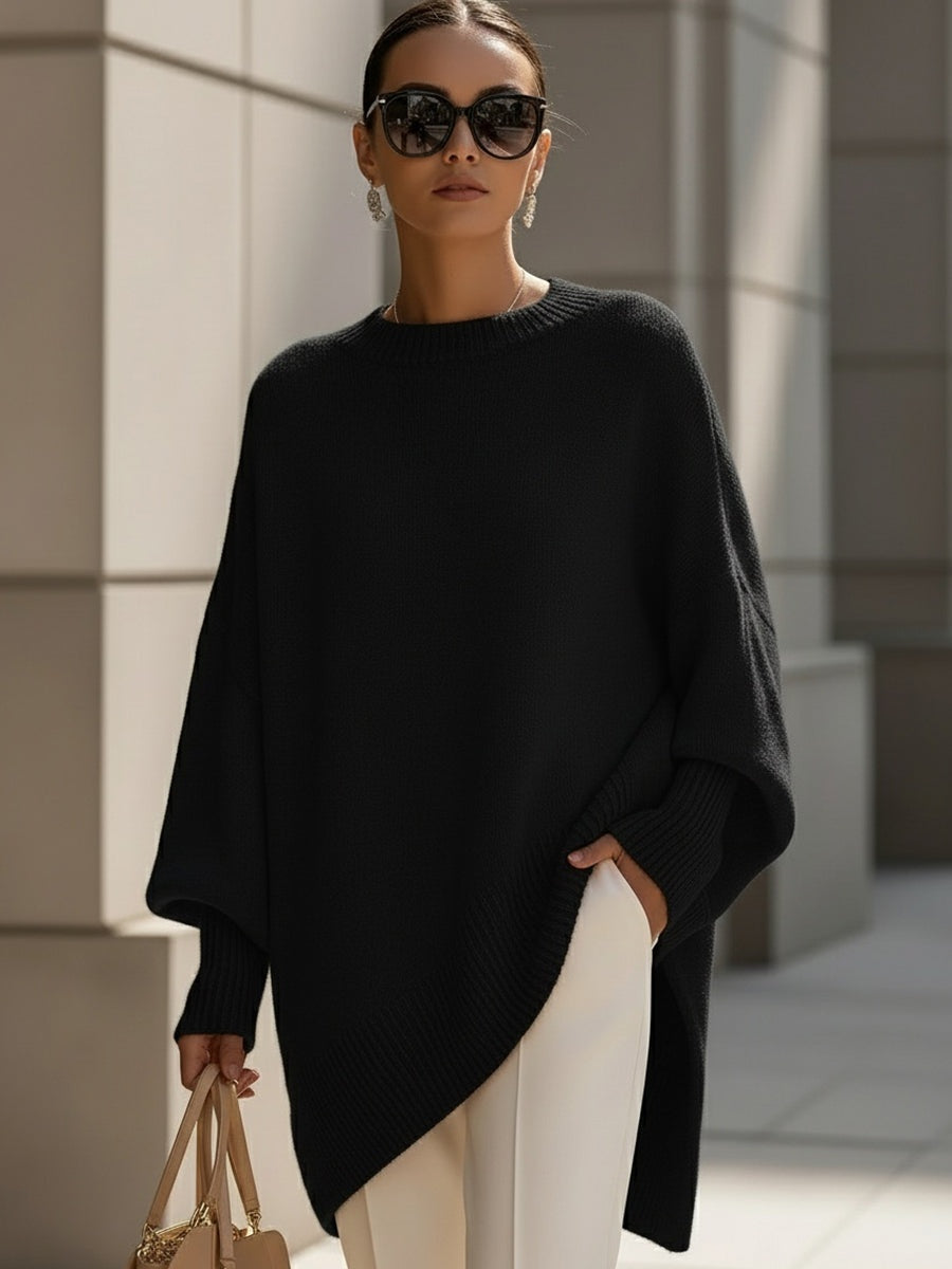 Covadonga | Jersey Oversize Asimétrico de Punto Mujer Cuello Redondo