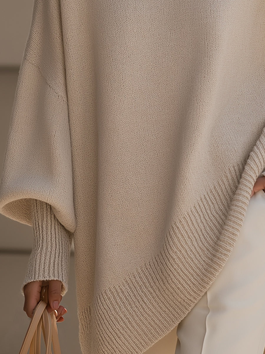 Covadonga | Jersey Oversize Asimétrico de Punto Mujer Cuello Redondo