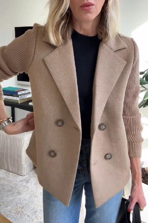Cristina | Chaqueta Americana Mujer Doble Botonadura Mangas de Punto