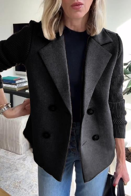 Cristina | Chaqueta Americana Mujer Doble Botonadura Mangas de Punto