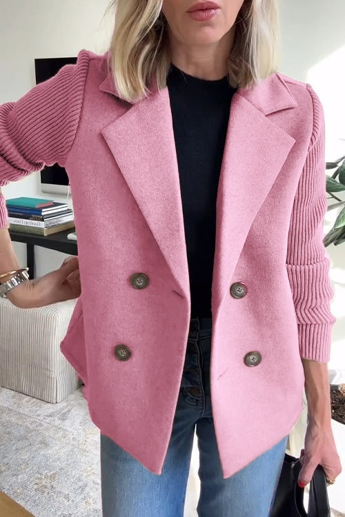 Cristina | Chaqueta Americana Mujer Doble Botonadura Mangas de Punto