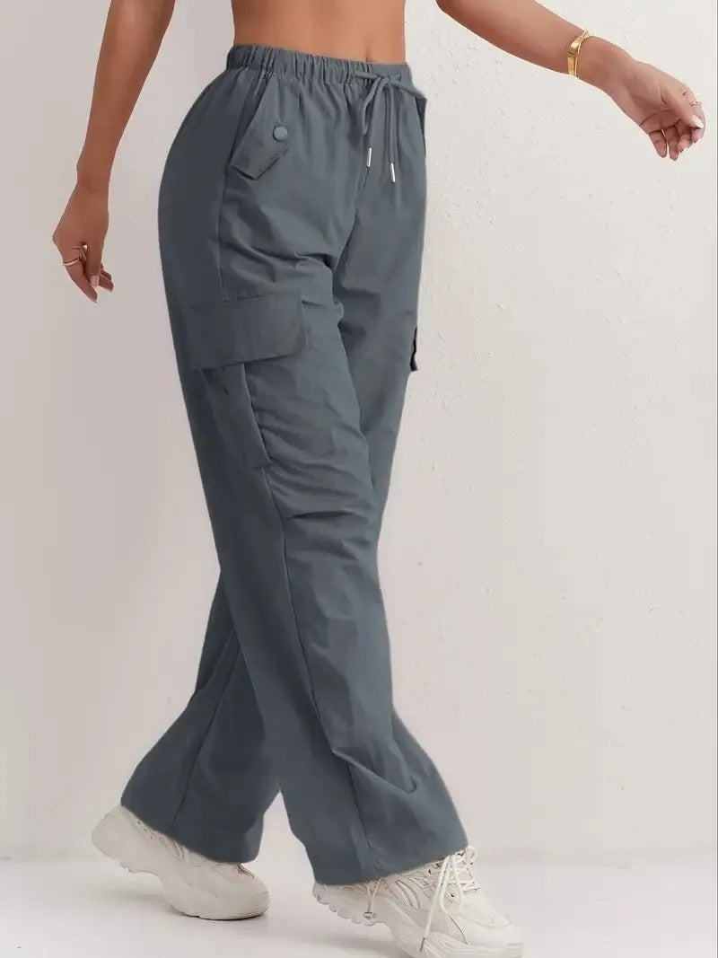 Daniela | Pantalones Cargo Mujer Cintura Elástica con Bolsillos