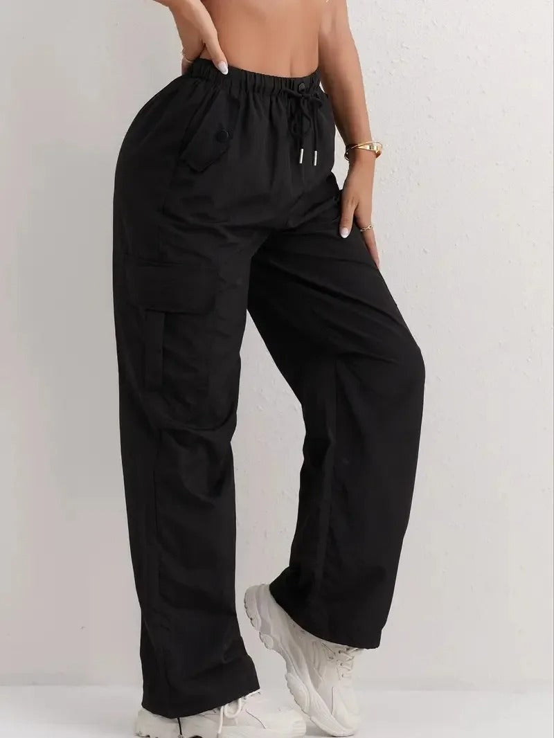Daniela | Pantalones Cargo Mujer Cintura Elástica con Bolsillos