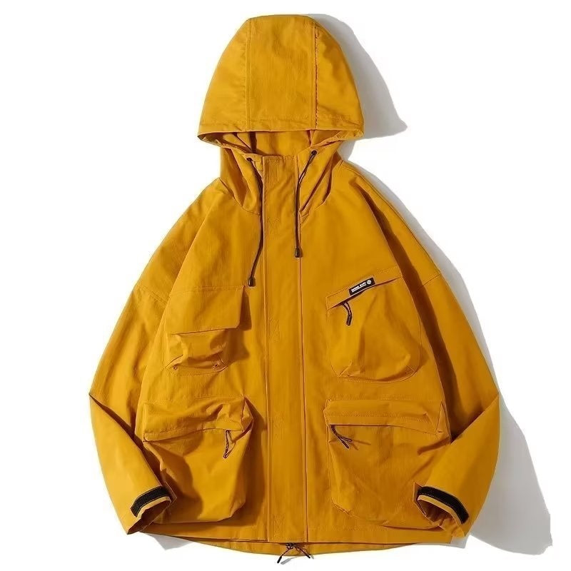 Darío | Chubasquero Hombre Impermeable con Capucha Múltiples Bolsillos