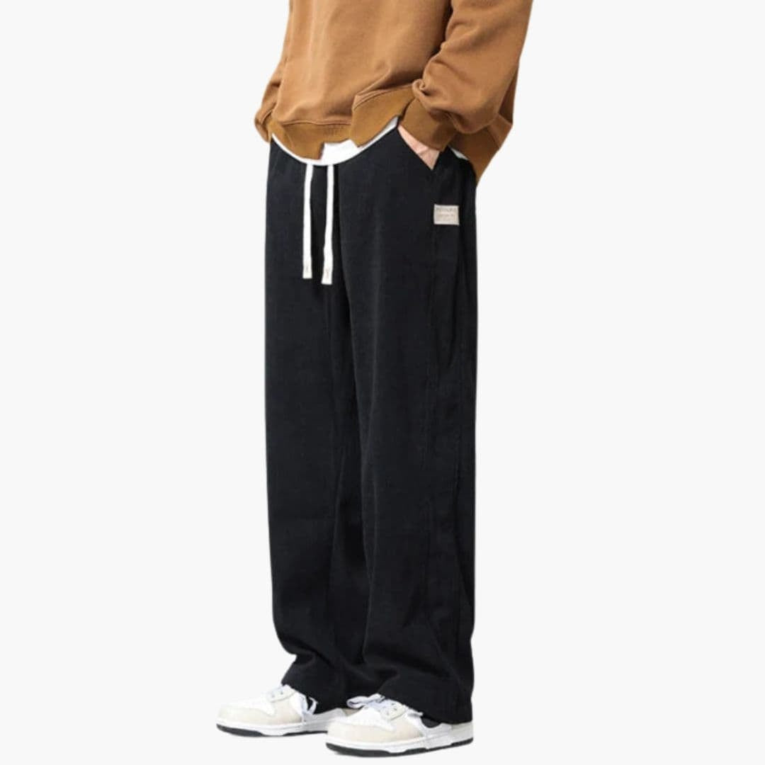 Darío | Pantalón de Pana Pierna Ancha Hombre Cintura Elástica Cordón