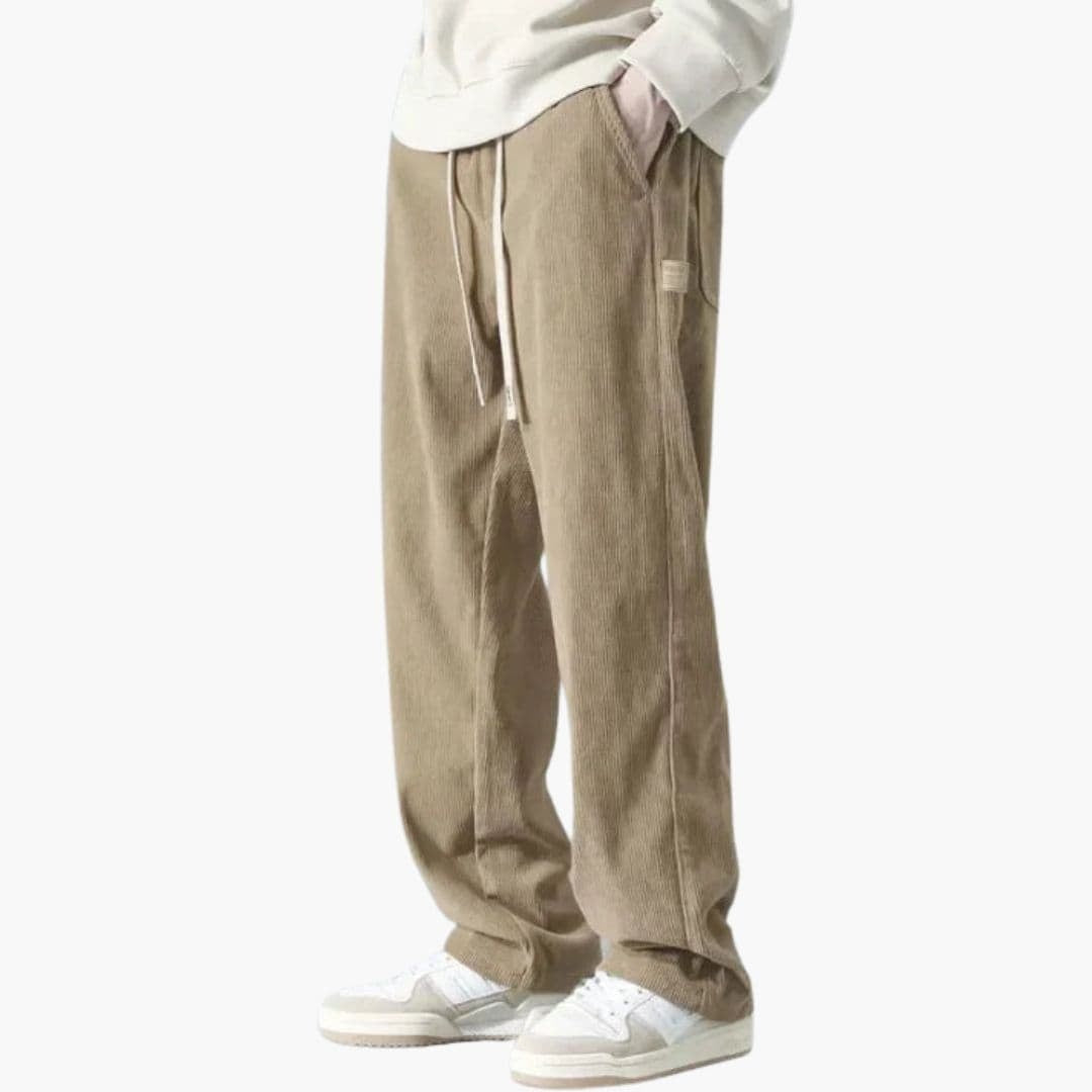 Darío | Pantalón de Pana Pierna Ancha Hombre Cintura Elástica Cordón