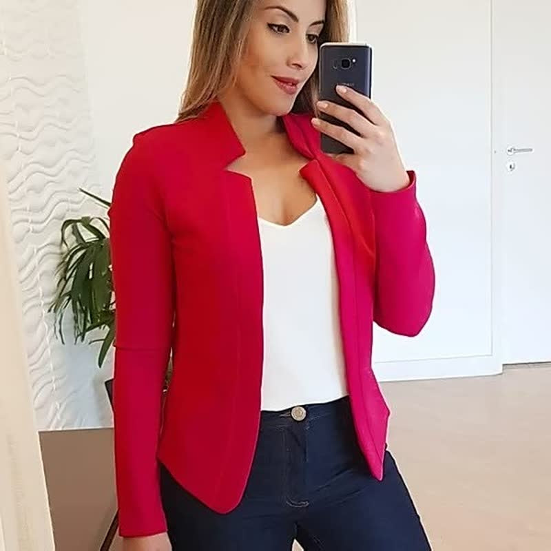 Delia | Chaqueta Americana de Manga Larga Mujer Cuello Solapa