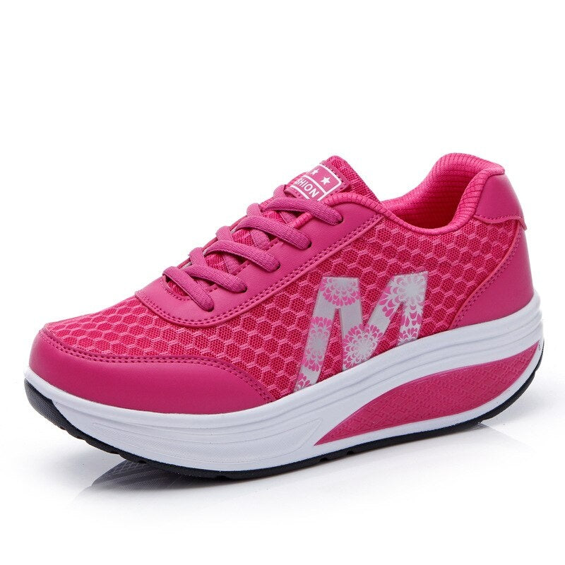 Delia | Zapatillas de Deporte con Plataforma Mujer Suela Toning