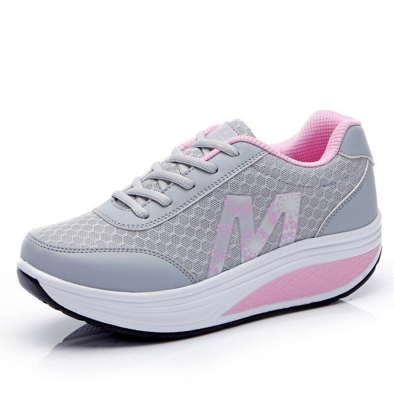 Delia | Zapatillas de Deporte con Plataforma Mujer Suela Toning