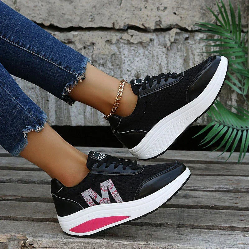 Delia | Zapatillas de Deporte con Plataforma Mujer Suela Toning
