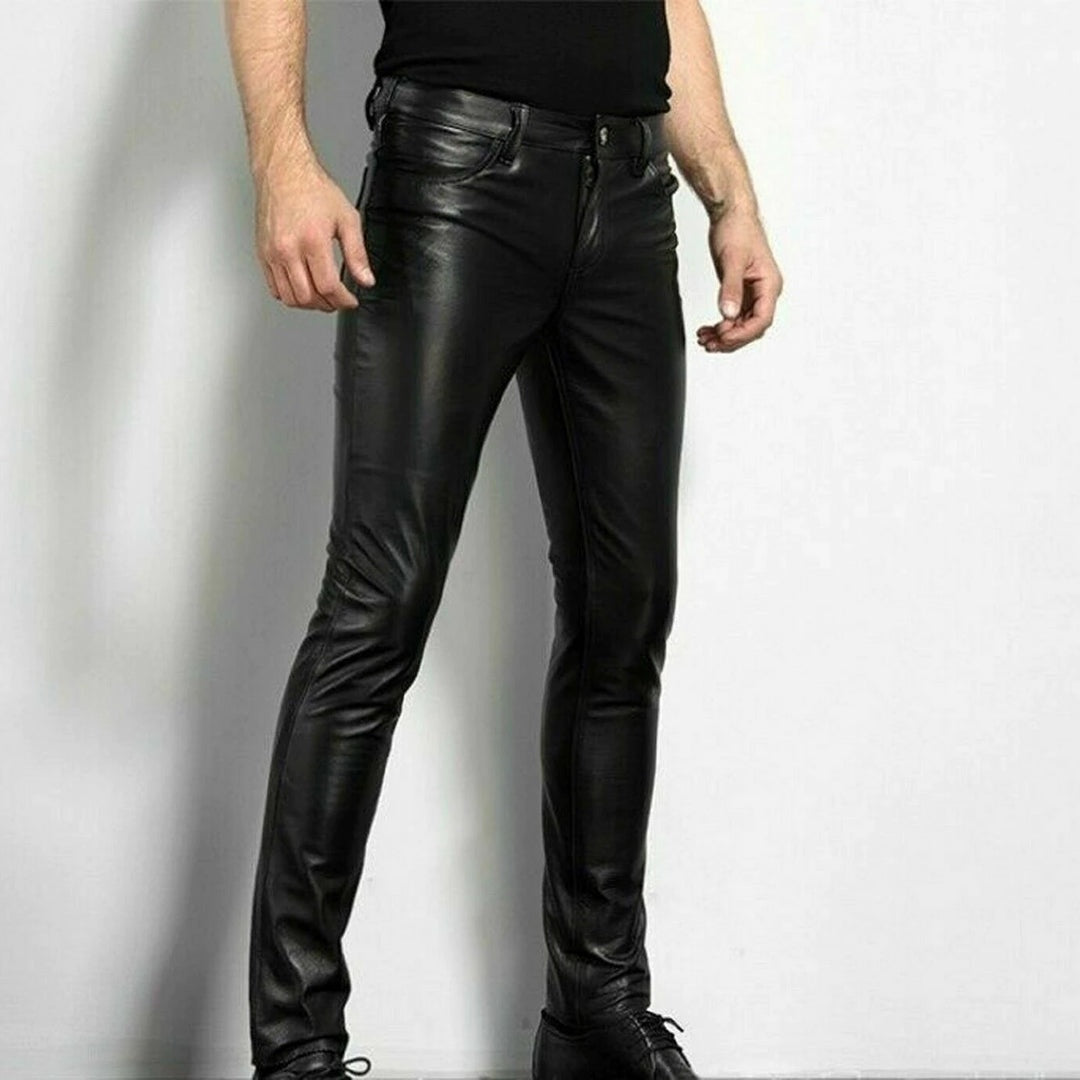Diego | Pantalón de Cuero Ajustado Hombre Skinny