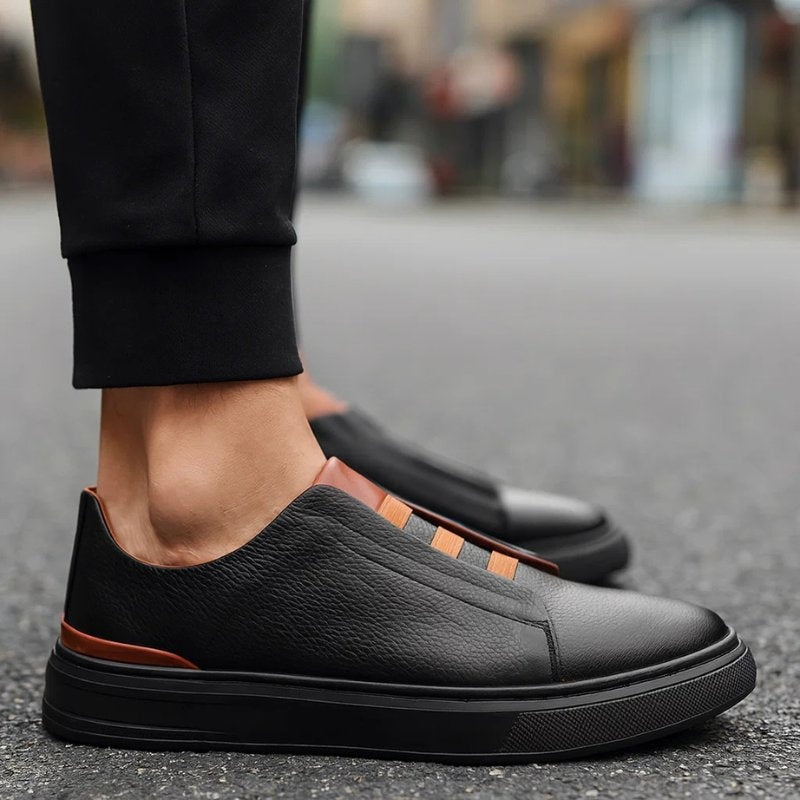 Diego | Zapatillas Sin Cordones de Cuero Hombre Casual
