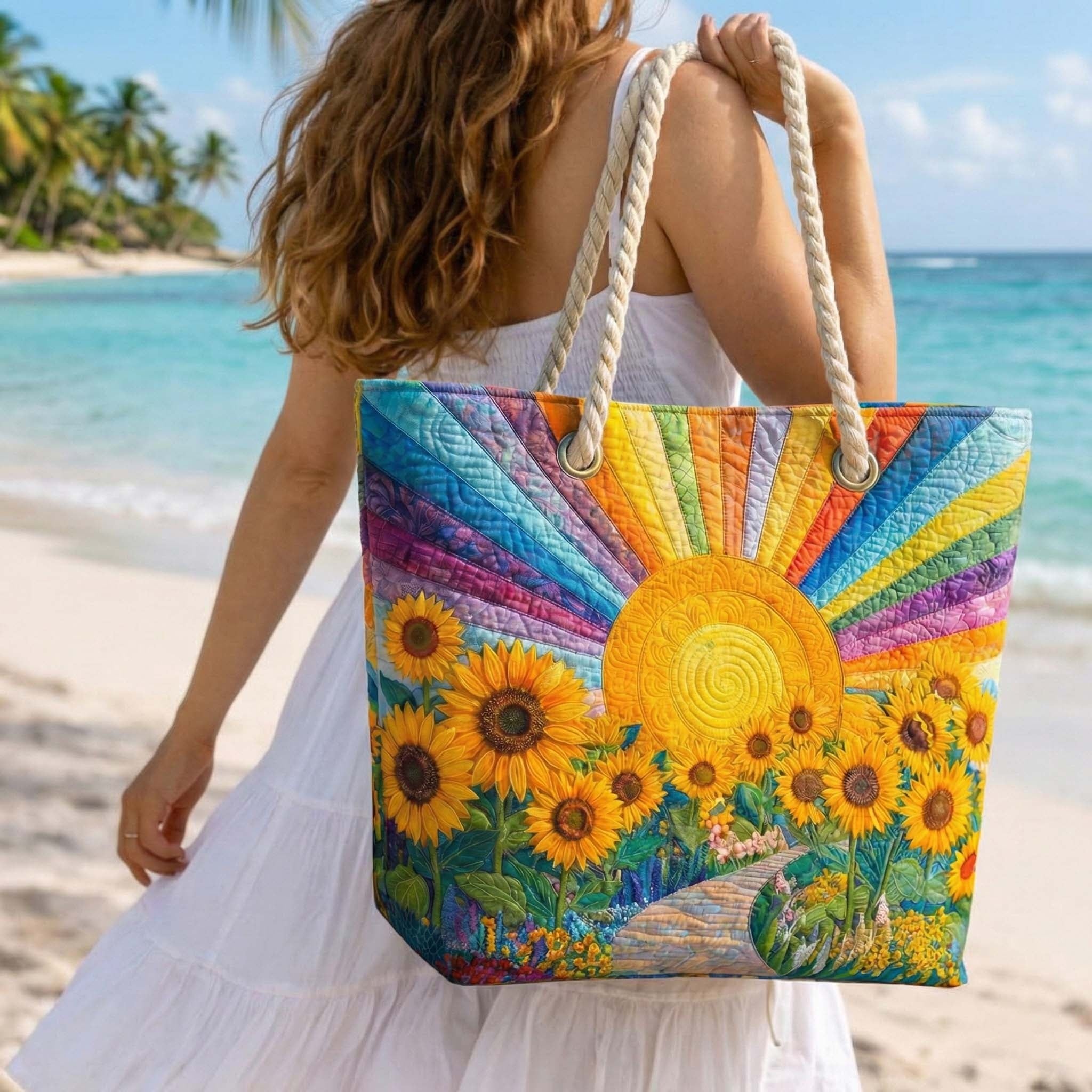 Dolores | Bolso Tote Acolchado Estampado Africano Mujer Asas de Cuerda