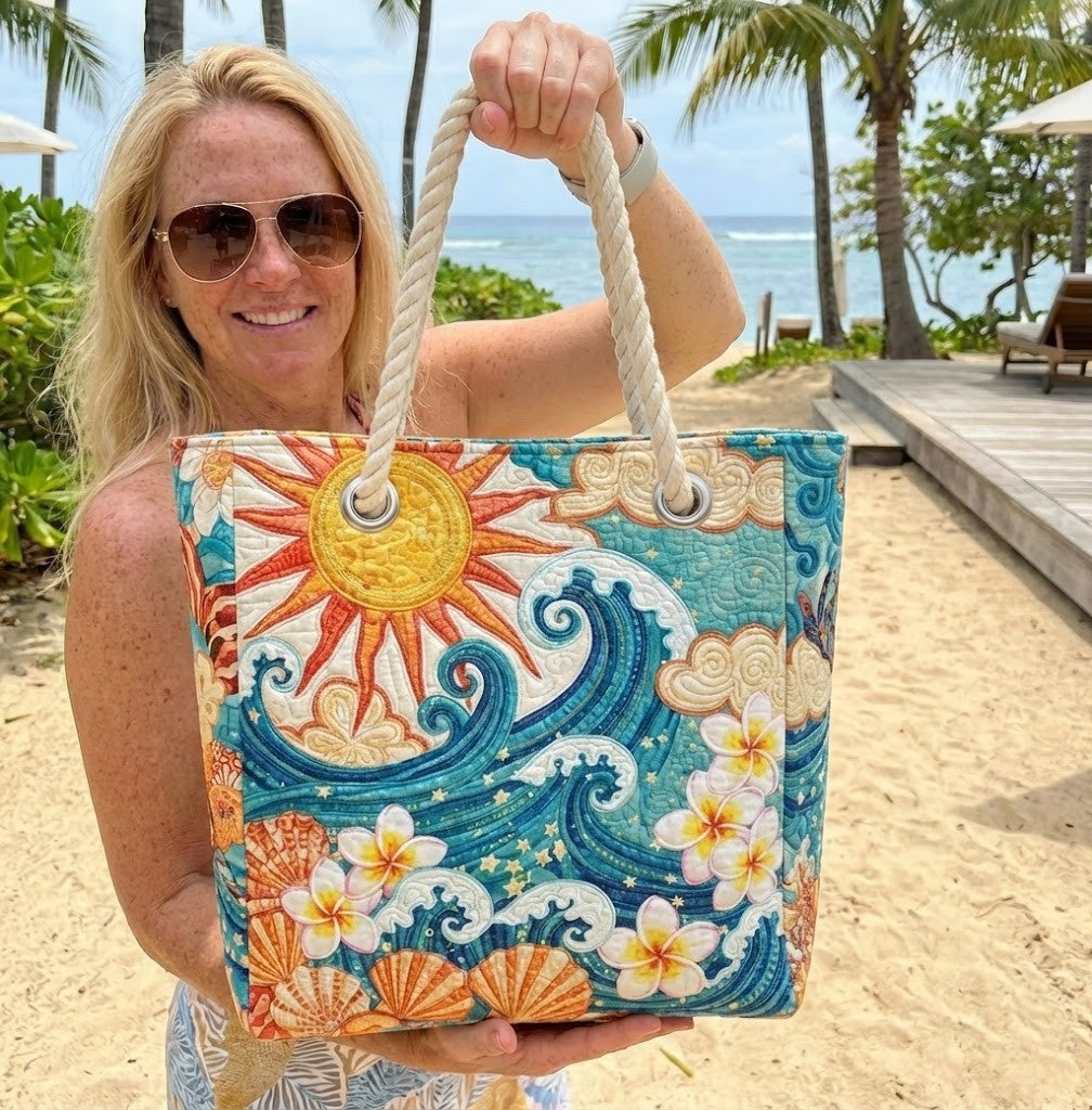 Dolores | Bolso Tote Acolchado Estampado Africano Mujer Asas de Cuerda