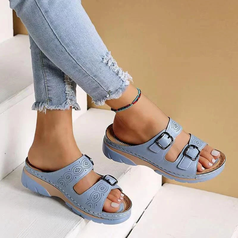 Dolores | Sandalias Tipo Birkenstock con Hebilla Doble Mujer Suela Confort