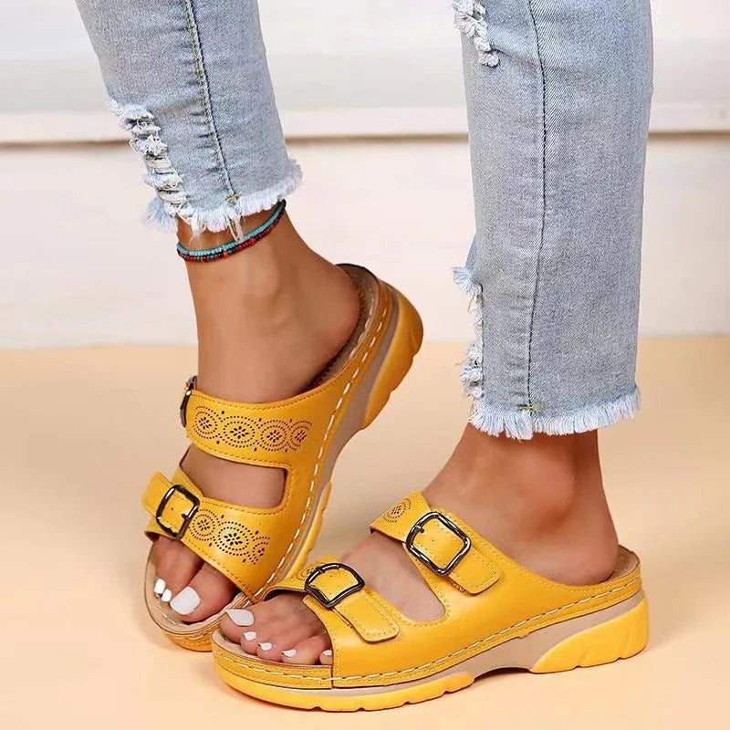 Dolores | Sandalias Tipo Birkenstock con Hebilla Doble Mujer Suela Confort