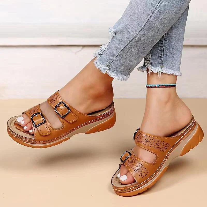 Dolores | Sandalias Tipo Birkenstock con Hebilla Doble Mujer Suela Confort