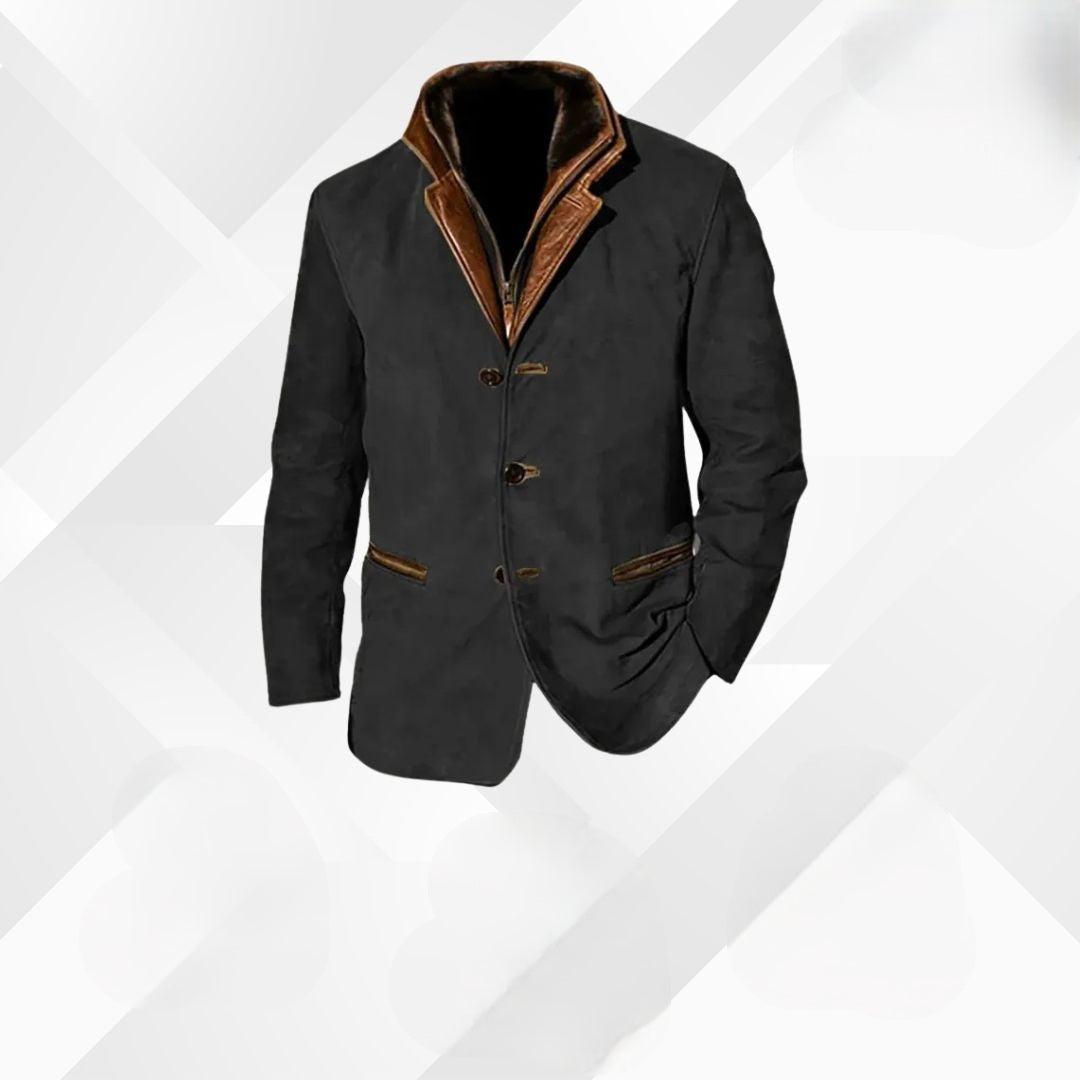Eduardo | Chaqueta de Ante Hombre con Detalles de Cuero Elegante