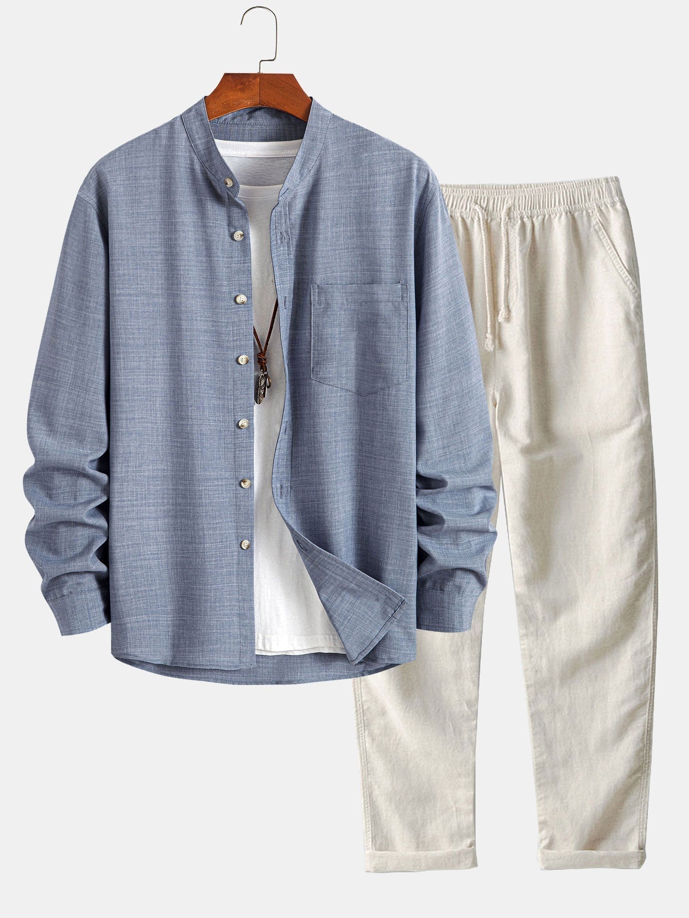 Eduardo | Conjunto Camisa de Lino y Pantalón Palazzo Hombre