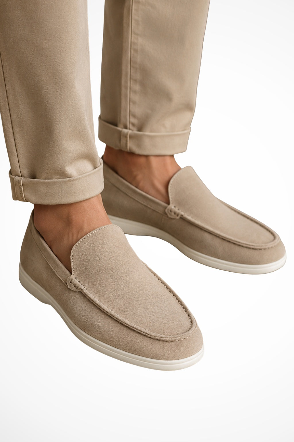 Emilio | Mocasines de Suede Slip-On Hombre Suela Goma
