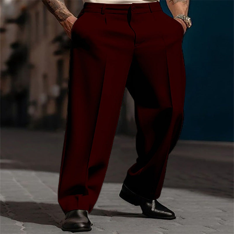 Emilio | Pantalón de Traje Hombre Pinzas Pierna Ancha Cintura Alta
