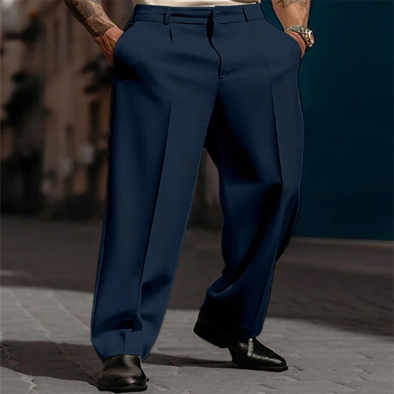 Emilio | Pantalón de Traje Hombre Pinzas Pierna Ancha Cintura Alta