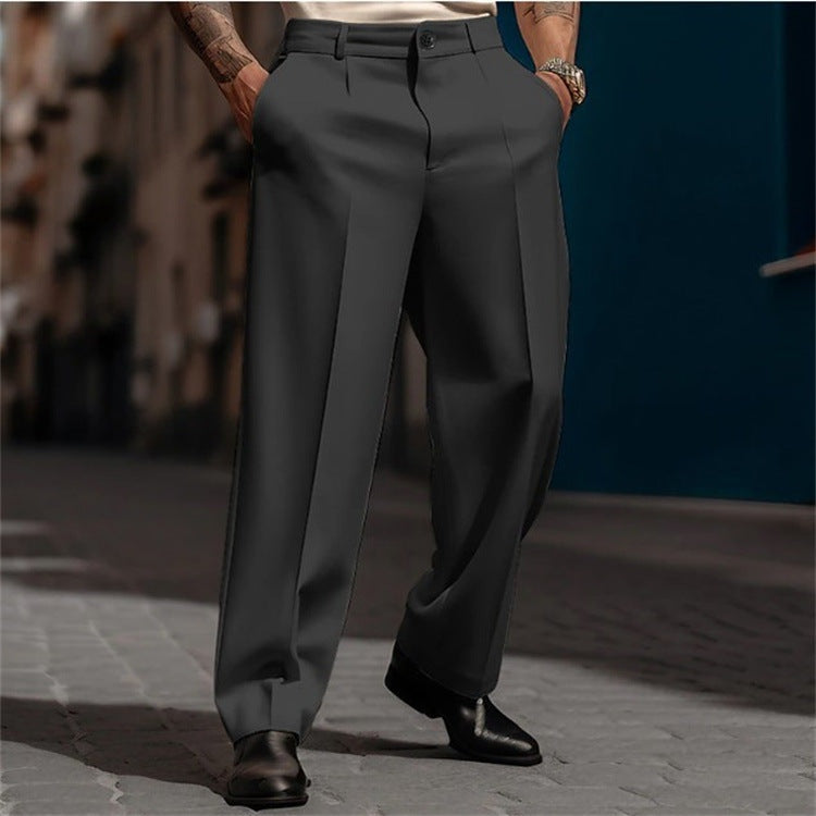 Emilio | Pantalón de Traje Hombre Pinzas Pierna Ancha Cintura Alta
