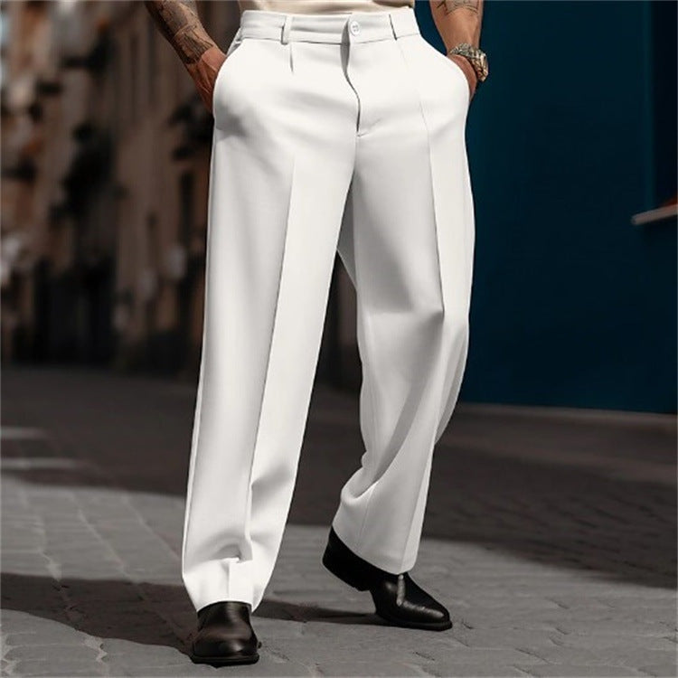 Emilio | Pantalón de Traje Hombre Pinzas Pierna Ancha Cintura Alta
