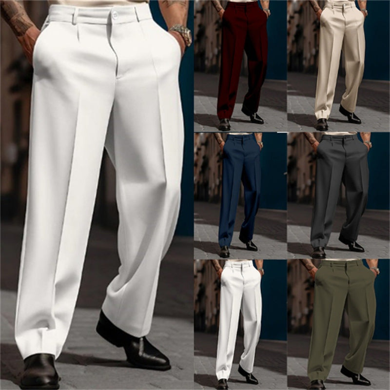 Emilio | Pantalón de Traje Hombre Pinzas Pierna Ancha Cintura Alta