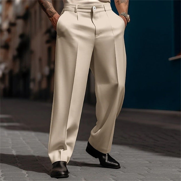 Emilio | Pantalón de Traje Hombre Pinzas Pierna Ancha Cintura Alta