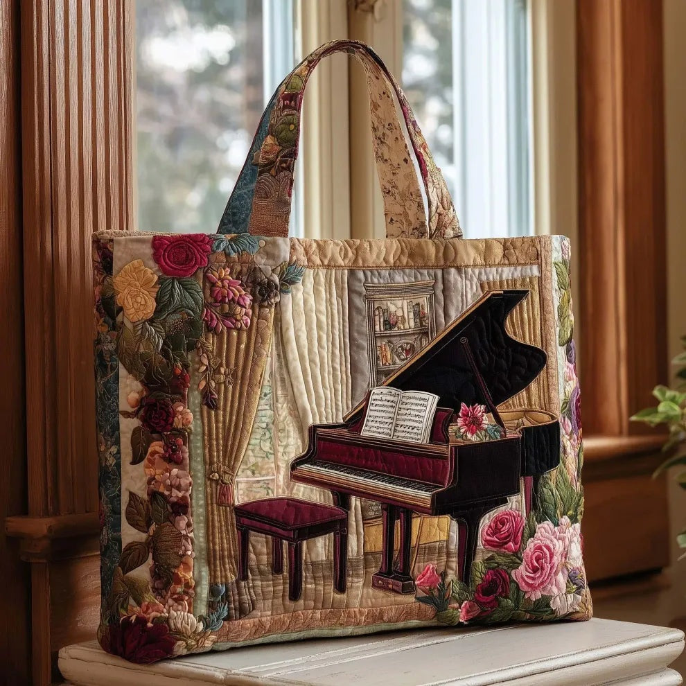 Encarnación | Bolso Tote Acolchado Hecho a Mano Mujer Piano
