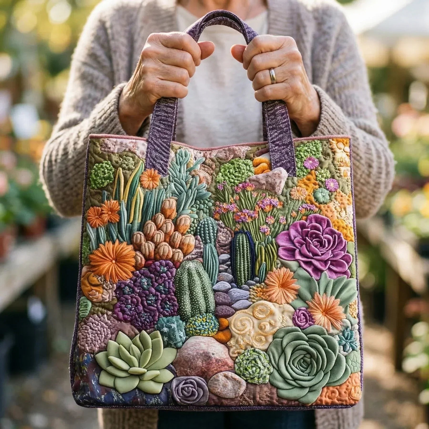 Encarnación | Bolso Tote Acolchado Hecho a Mano Mujer Piano