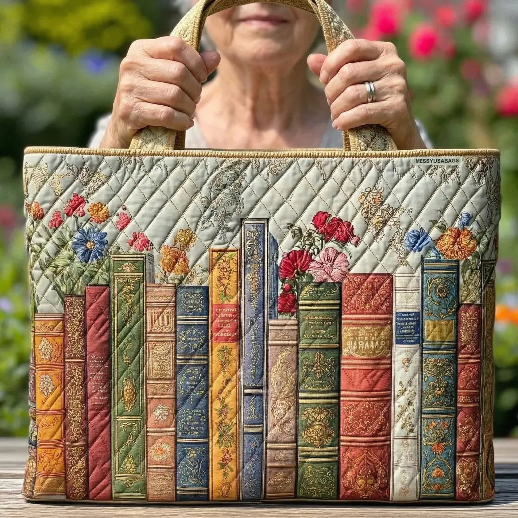 Encarnación | Bolso Tote Acolchado Hecho a Mano Mujer Piano
