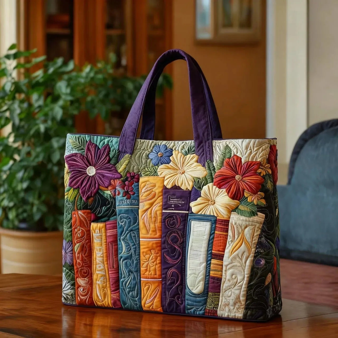 Encarnación | Bolso Tote Acolchado Hecho a Mano Mujer Piano