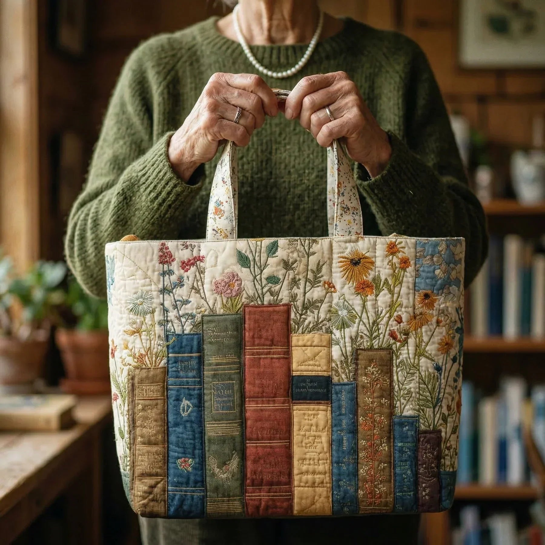 Encarnación | Bolso Tote Acolchado Hecho a Mano Mujer Piano