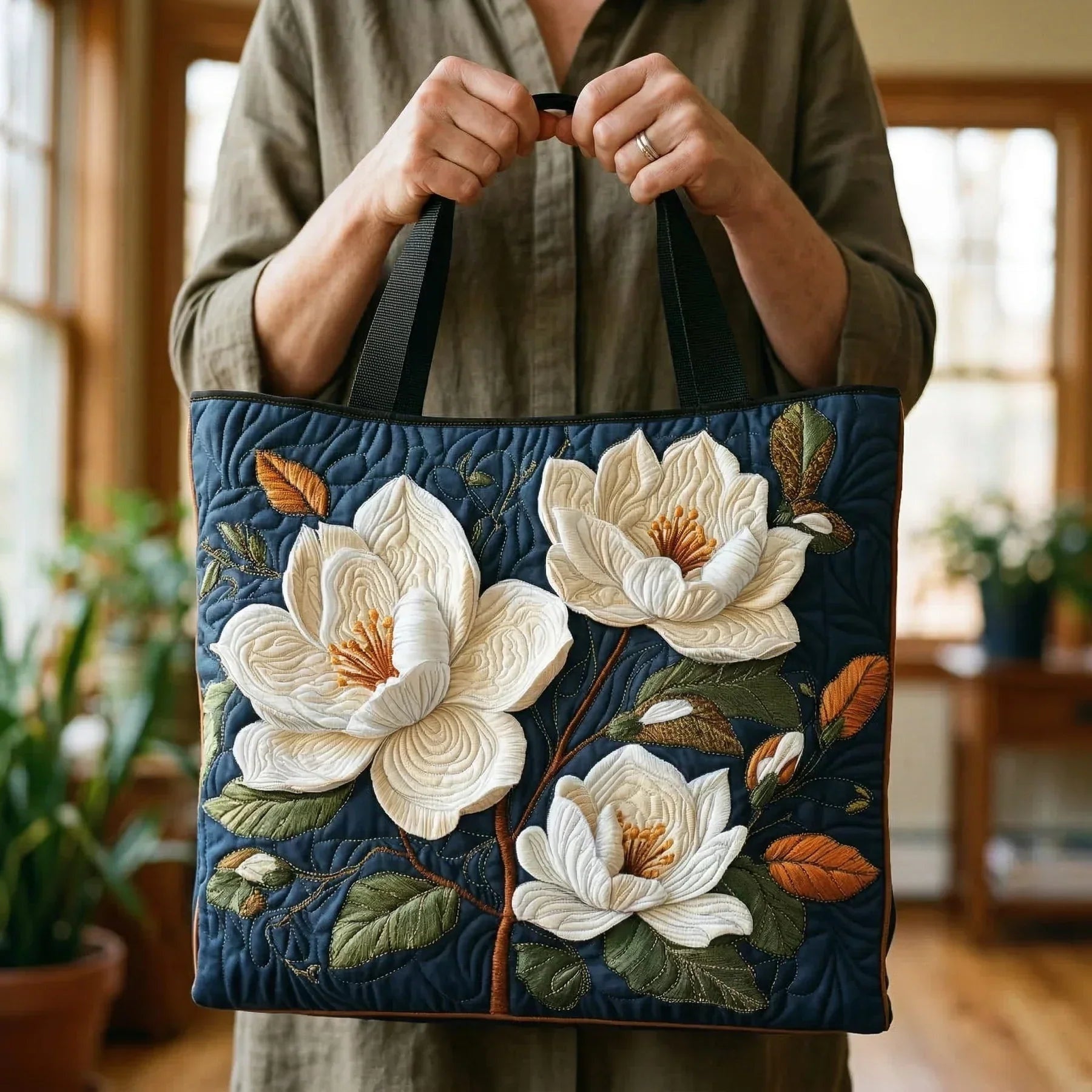 Encarnación | Bolso Tote Acolchado Hecho a Mano Mujer Piano