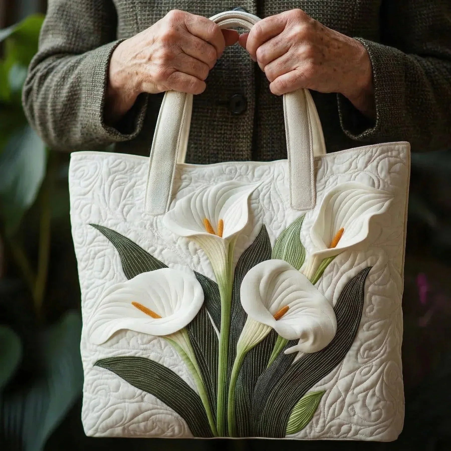 Encarnación | Bolso Tote Acolchado Hecho a Mano Mujer Piano