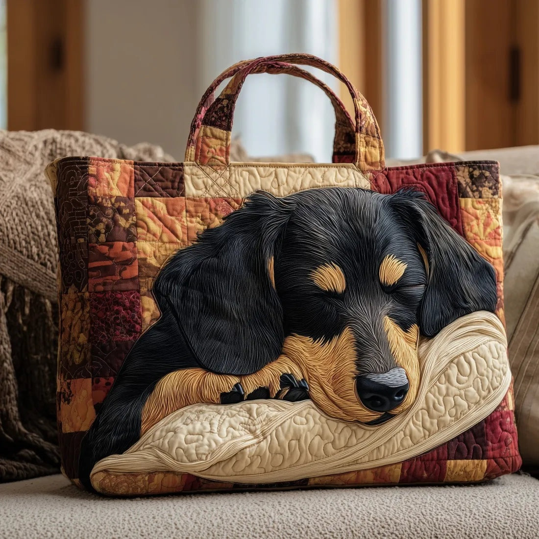 Encarnación | Bolso Tote Acolchado Hecho a Mano Mujer Piano