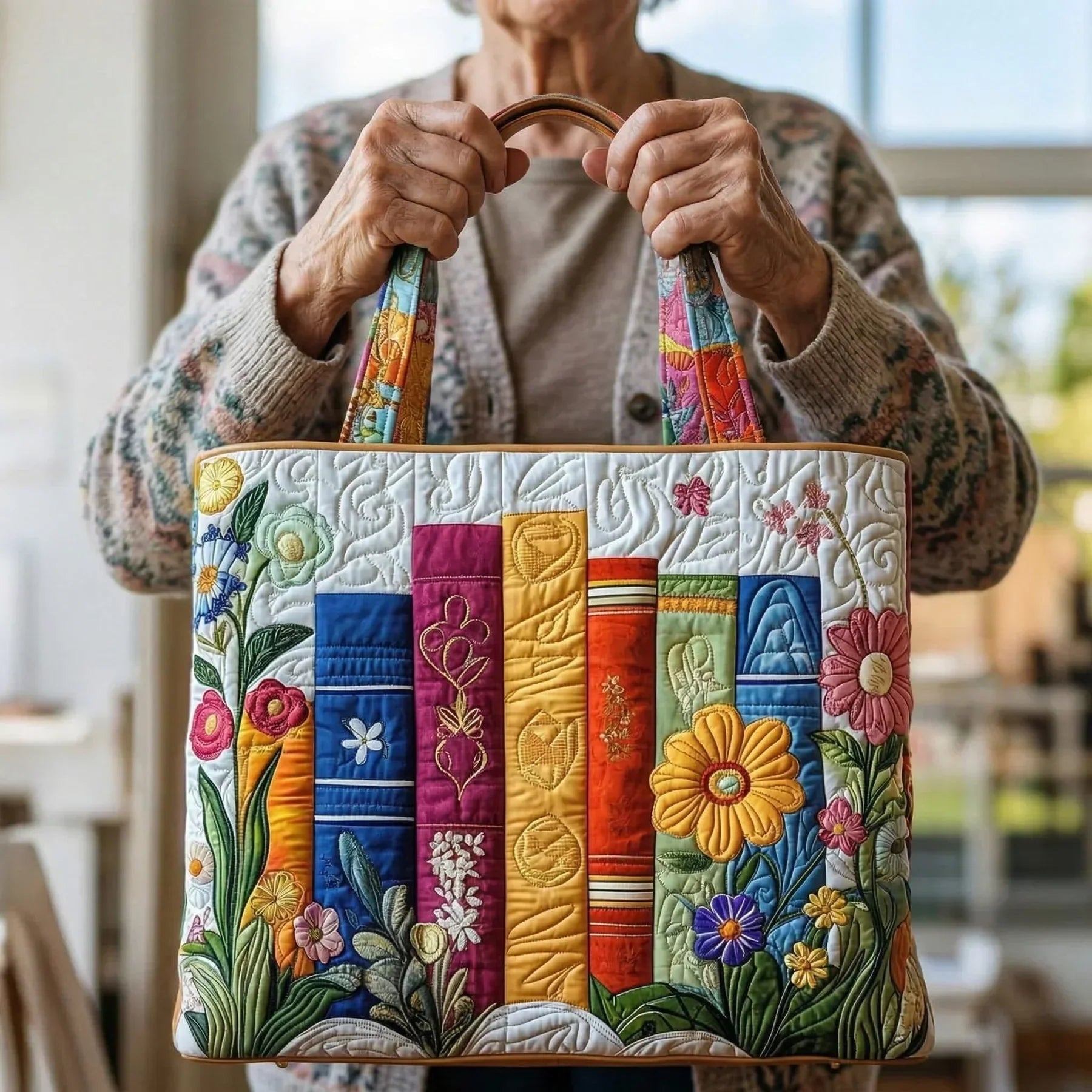 Encarnación | Bolso Tote Acolchado Hecho a Mano Mujer Piano