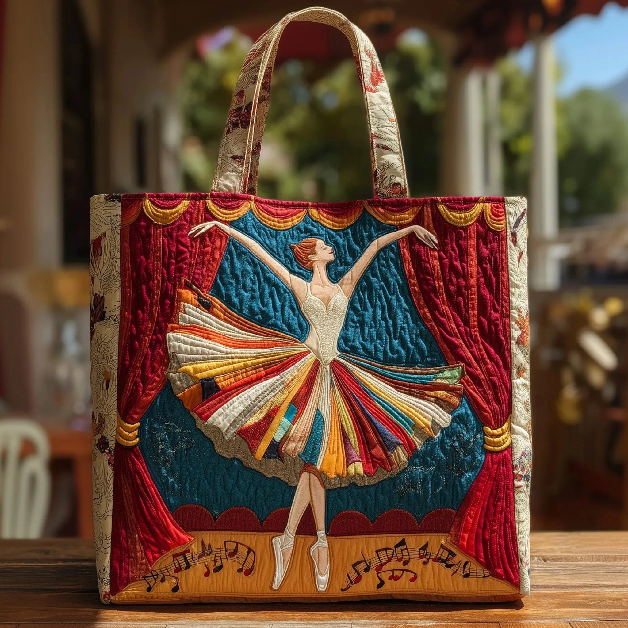 Encarnación | Bolso Tote Acolchado Hecho a Mano Mujer Piano
