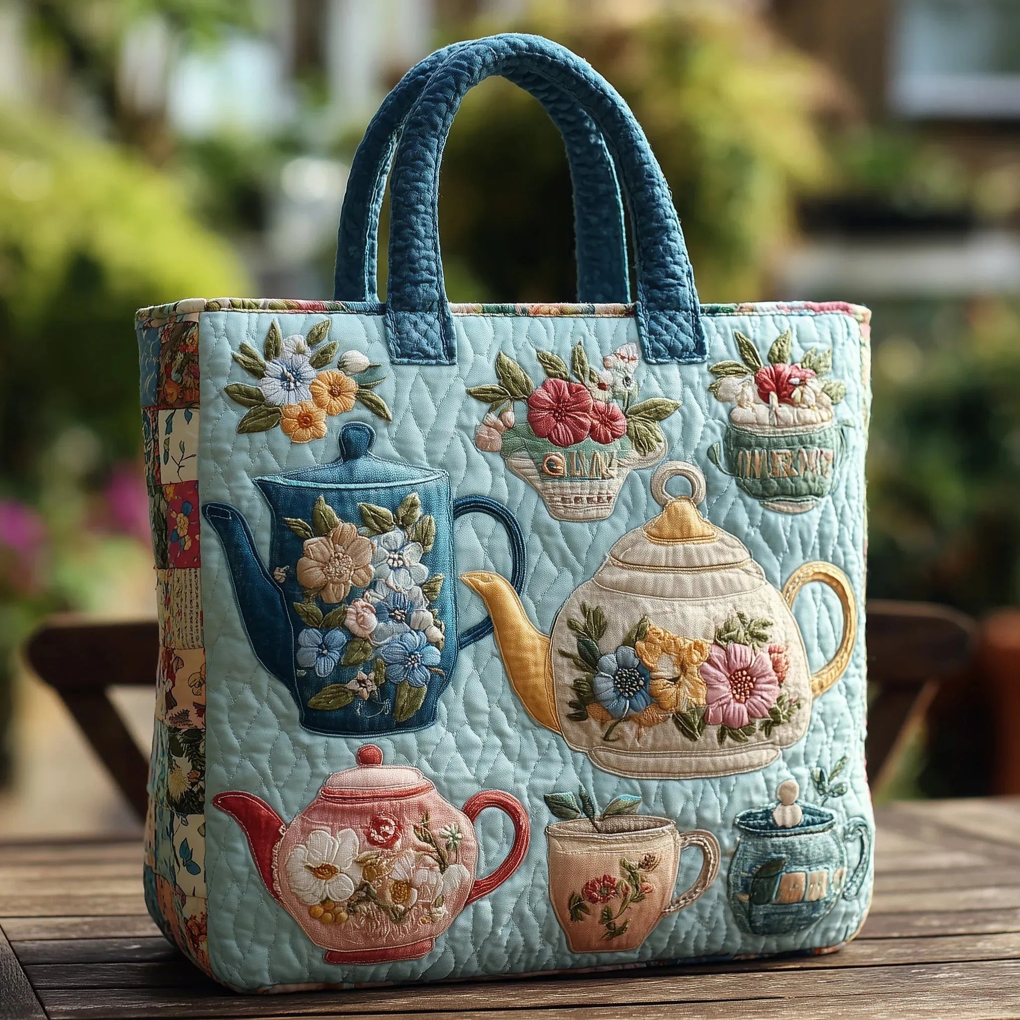 Encarnación | Bolso Tote Acolchado Hecho a Mano Mujer Piano