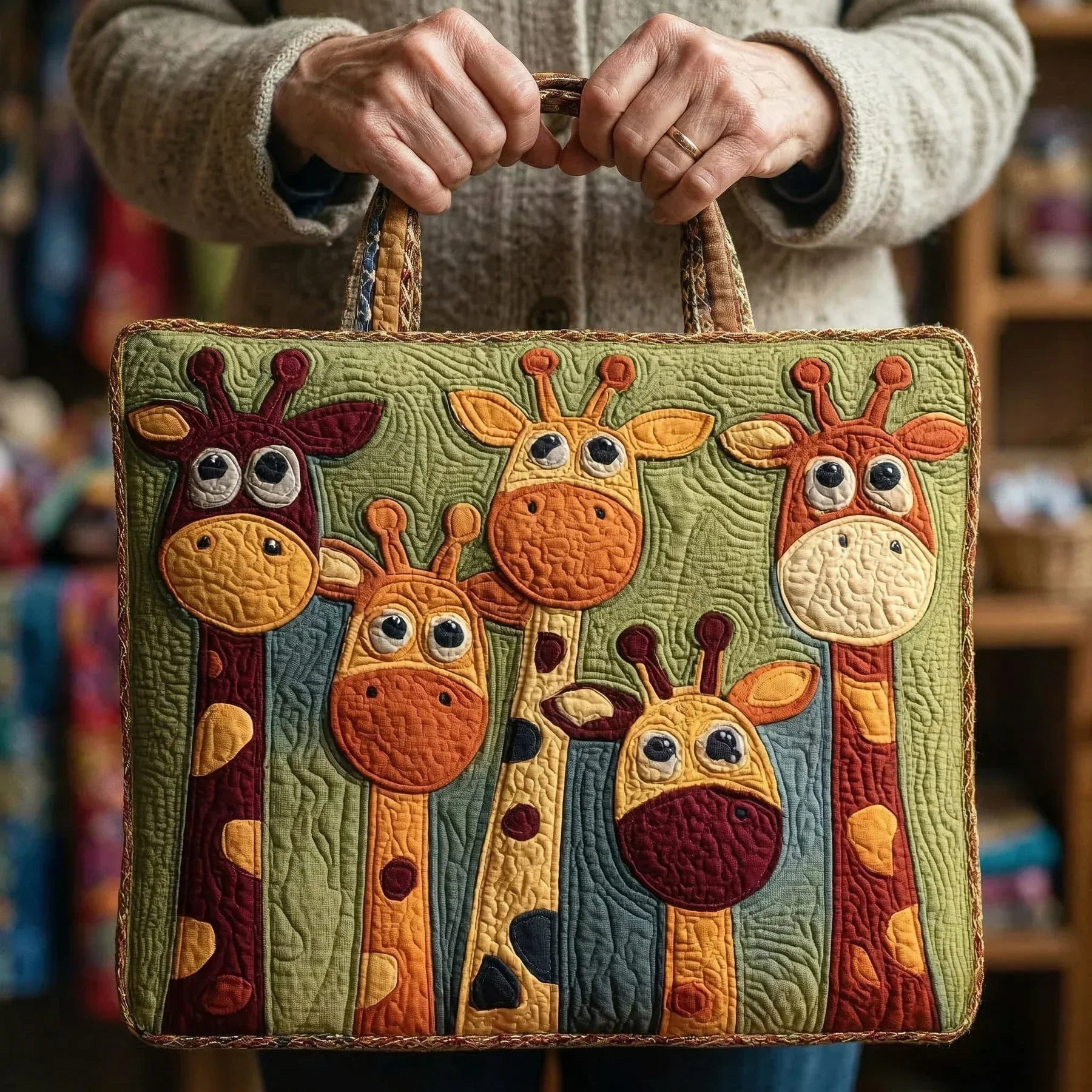 Encarnación | Bolso Tote Acolchado Hecho a Mano Mujer Piano
