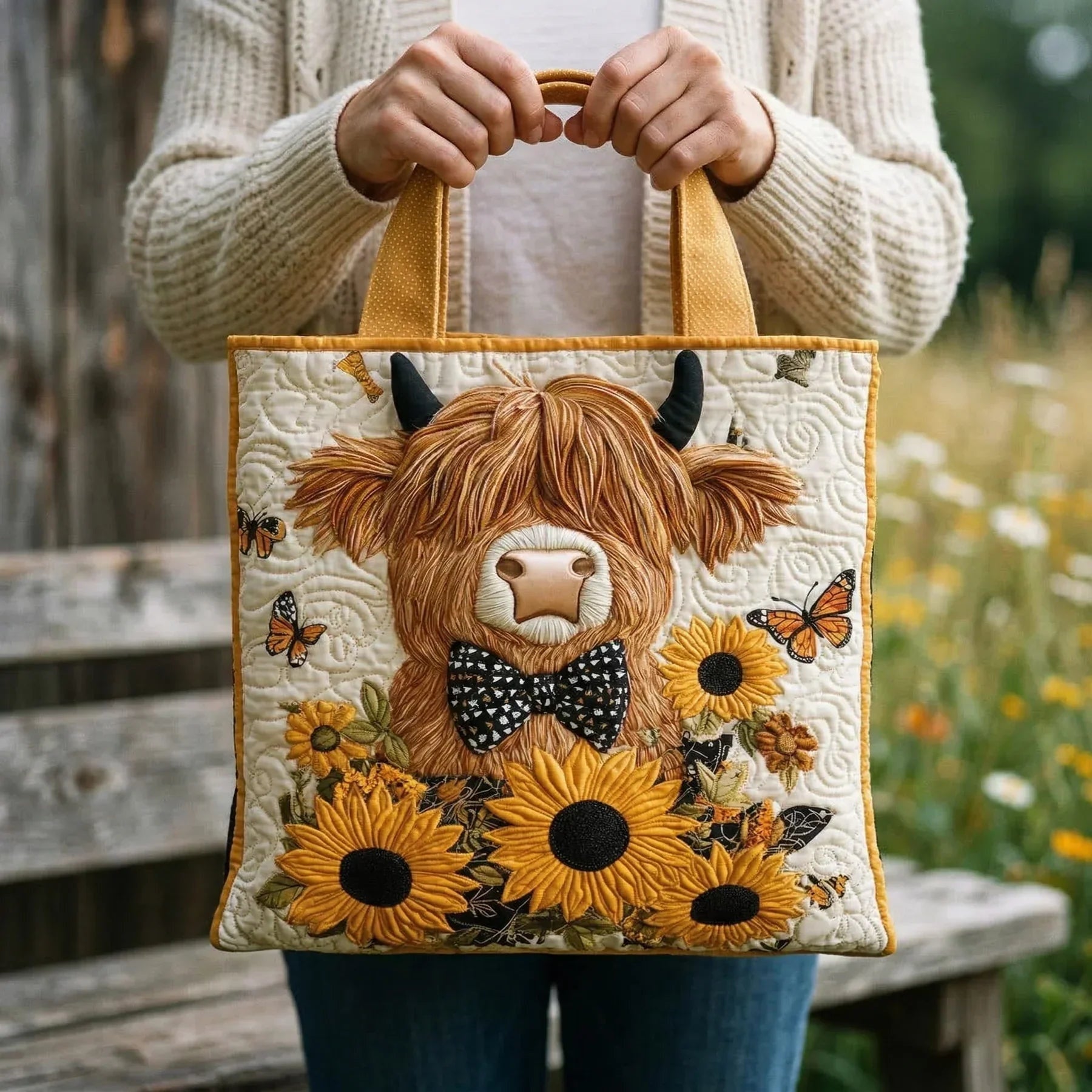 Encarnación | Bolso Tote Acolchado Hecho a Mano Mujer Piano