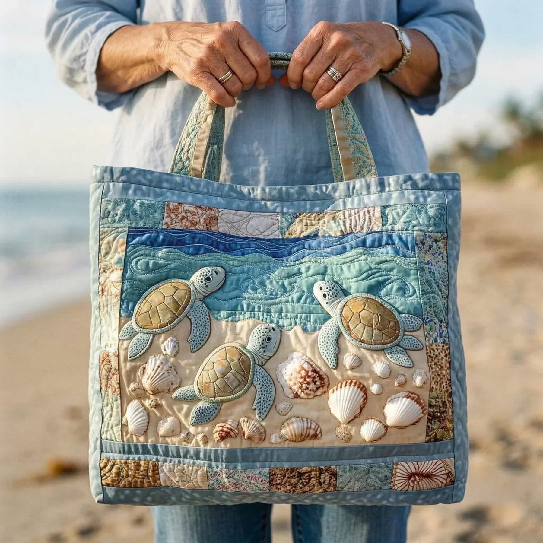Encarnación | Bolso Tote Acolchado Hecho a Mano Mujer Piano